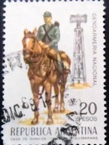 Selo postal da Argentina de 1968 National Border Guards U