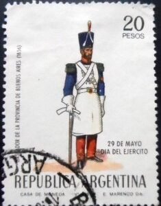 Selo postal da Argentina de 1969 Sapper of the Buenos Aires Army U