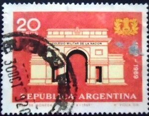 Selo postal da Argentina de 1969 National Military College U