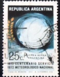 Selo postal da Argentina de 1972 Centenary of National Weather Service U