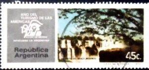 Selo postal da Argentina de 1972 Waterfalls of Iguazú U
