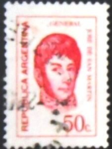 Selo postal da Argentina de 1973 José Francisco de San Martín 50 U