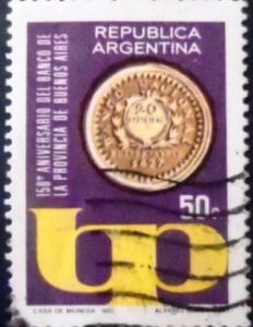 Selo postal da Argentina de 1973 1973 - Provincial Bank of Buenos Aires U