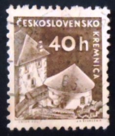 Selo postal da Tchecoslováquia de 1960 Kremnica Castle U
