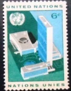 Selo postal das Nações Unidas de Nova Iorque de 1968 Buildings N