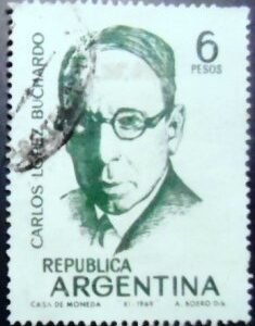 Selo postal da Argentina de 1969 Carlos López Buchardo U