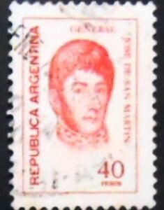 Selo postal da Argentina de 1977 José Francisco San Martín 40 U