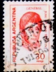 Selo postal da Argentina de 1977 José Francisco San Martín 30 U