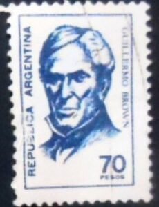 Selo postal da Argentina de 1976 Guillermo Brow 70 U