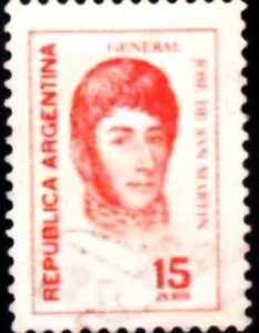 Selo postal da Argentina de 1976 José Francisco San Martín 15 U