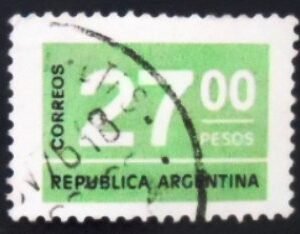 Selo postal da Argentina de 1976 Numeral 27 U sev