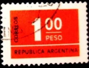 Selo postal da Argentina de 1976 Numeral 1 U sev