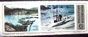 Selo postal da Argentina de 1975 Tierra del Fuego N