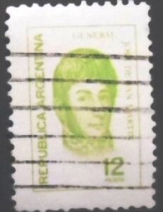 Selo postal da Argentina de 1976 José Francisco de San Martín 12 U sev