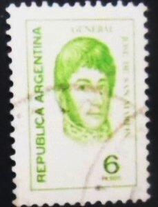Selo postal da Argentina de 1975 José Francisco San Martín 6 U