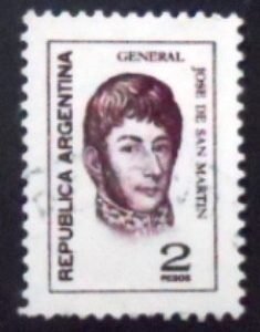 Selo postal da Argentina de 1975 José Francisco de San Martín 2 U
