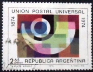 Selo postal da Argentina de 1974 Centenary of Universal Postal Union U