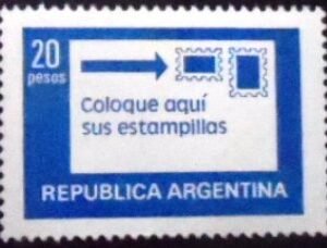 Selo postal da Argentina de 1978 Correct postage 20 M sev