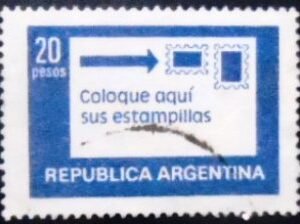Selo postal da Argentina de 1978 Correct postage 20 U sev