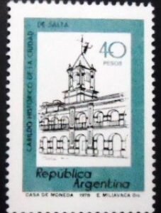 Selo postal da Argentina de 1978 Cabildo de Salta N sev