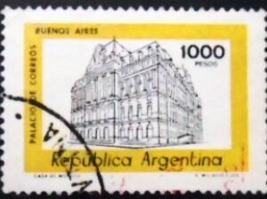 Selo postal da Argentina de 1980 Main Post Office U sev
