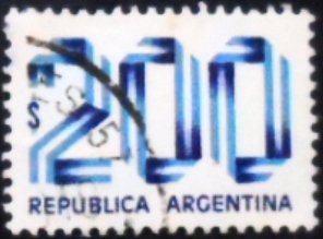 Selo postal da Argentina de 1979 Numeral 200 U