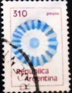 Selo postal da Argentina de 1979 National cockade 310 U