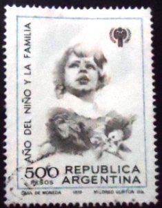 Selo postal da Argentina de 1979 "Nuestro Niño" by Mildred Burton U