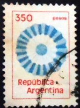 Selo postal da Argentina de 1980 National cockade 350 U