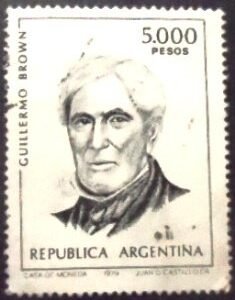 Selo postal da Argentina de 1980 Guillermo Brown U