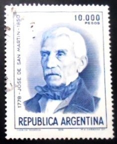 Selo postal da Argentina de 1981 José Francisco de San Martín 10 U