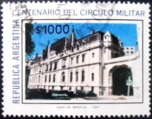 Selo postal da Argentina de 1981 Building of the Military Club U