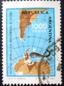 Selo postal da Argentina de 1981 Anti-indiscriminate Hunting of Whales U