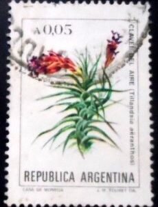 Selo postal da Argentina de 1985 Clavel del Aire U sev
