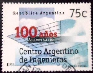 Selo postal da Argentina de 1995 Centenary of Engineers Union U