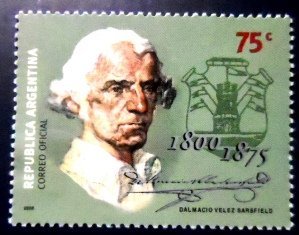 Selo postal da Argentina de 2000 Dalmacio Vélez Sársfield N