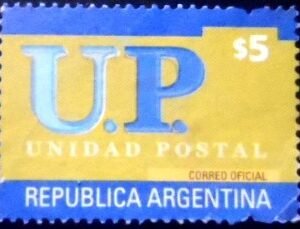Selo postal da Argentina de 2002 Unidad Postal 5 U