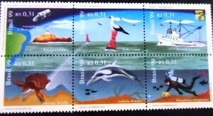 Se-tenant do Brasil de 1999 Programa Revizee M SET