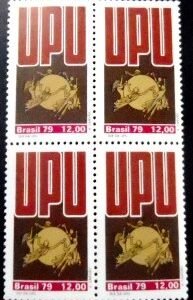 Quadra de selos postais do Brasil de 1979 UPU 12 M QD