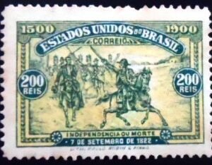 Selo postal do Brasil de 1900 Proclamação da Independência N