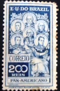 Selo postal do Brasil de 1909 Selo Panamericano N