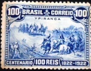 Selo postal do Brasil de 1922 Grito do Ipiranga N
