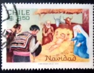Selo postal do Chile de 1979 Nativity Scene U