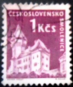 Selo postal da Tchecoslováquia de 1960 Smolenice castle U