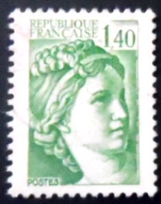 Selo postal da França de 1981 Sabine 1.40 U