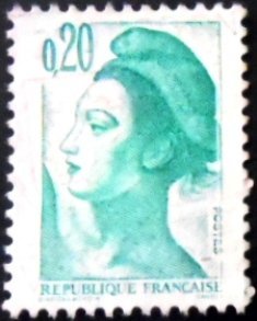 Selo postal da França de 1982 Liberté de Gandon 0.20 U