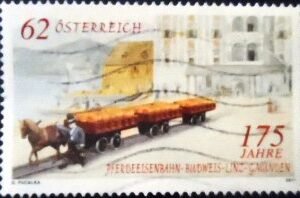 Selo postal da Áustria de 2011 175 Years of the Budweis U