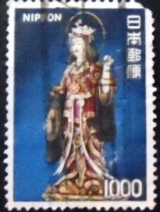 Selo postal do Japão de 1975 Goddess Kissho U