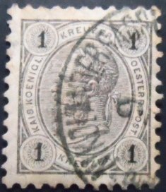 Selo postal da Áustria de 1890 Emperor Franz Joseph 1 U Ax