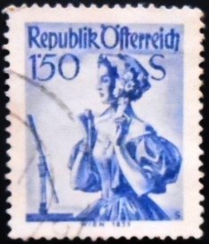 Selo postal da Áustria de 1958 Viena U sev
